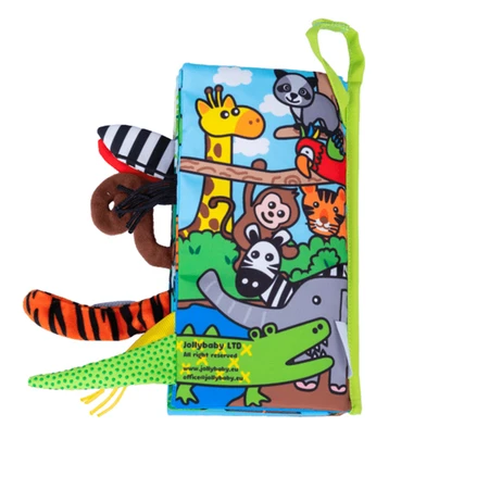 Dumel Jolly Baby, sensorisch boekje, Jungle Dieren Staarten, vanaf de geboorte, 1 stuk