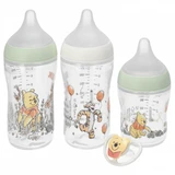 Set de inicio NUK Perfect Match, 3 biberones anticólicos + chupete, Winnie the Pooh, 0-6 meses