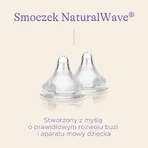 Lansinoh NaturalWave, tetină pentru biberon, silicon, XS flux foarte lent, de la naștere, 2 bucăți