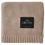 Lullalove, Strickdecke, Bambus, karamellbeige, 80 x 100 cm