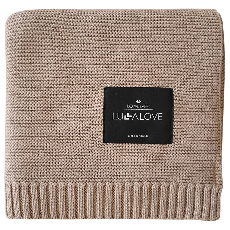 Lullalove, Strickdecke, Bambus, karamellbeige, 80 x 100 cm