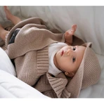 Lullalove, Strickdecke, Bambus, karamellbeige, 80 x 100 cm