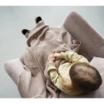 Lullalove, Strickdecke, Bambus, karamellbeige, 80 x 100 cm