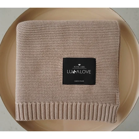 Lullalove, Strickdecke, Bambus, karamellbeige, 80 x 100 cm