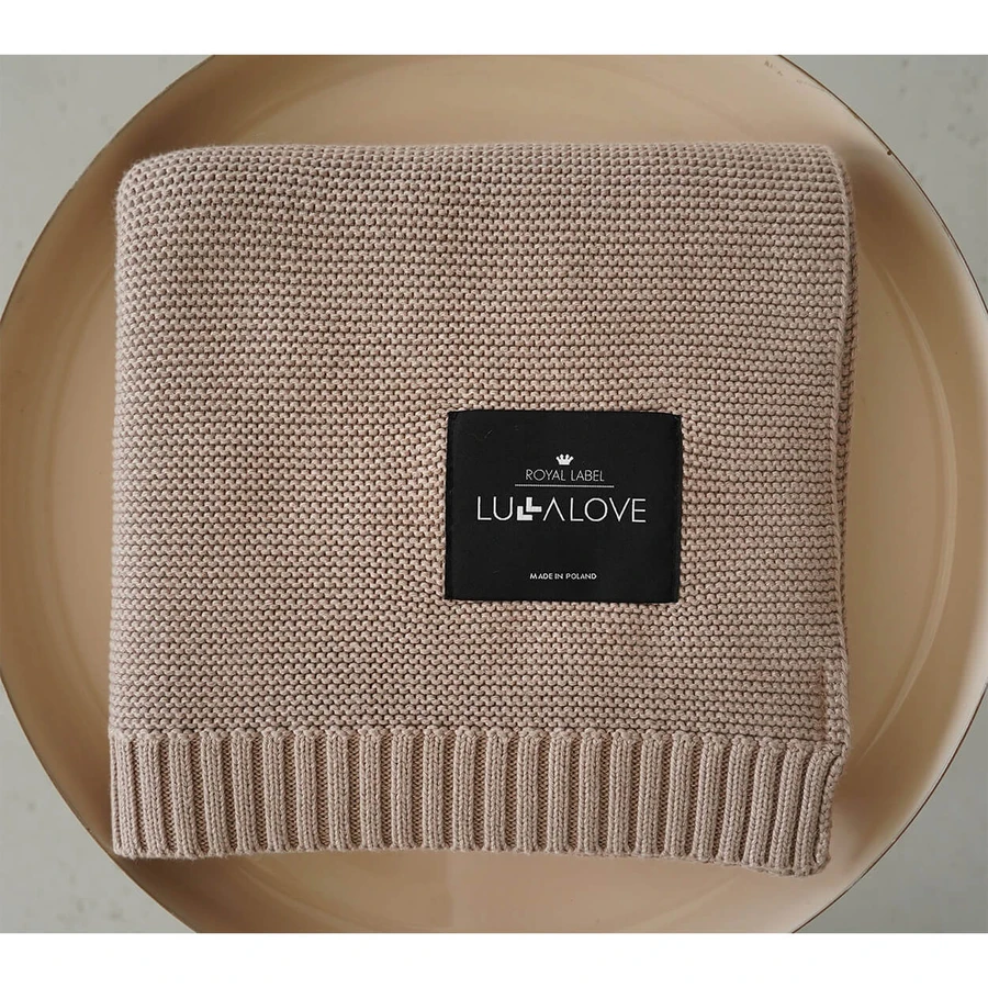 Lullalove, Strickdecke, Bambus, karamellbeige, 80 x 100 cm