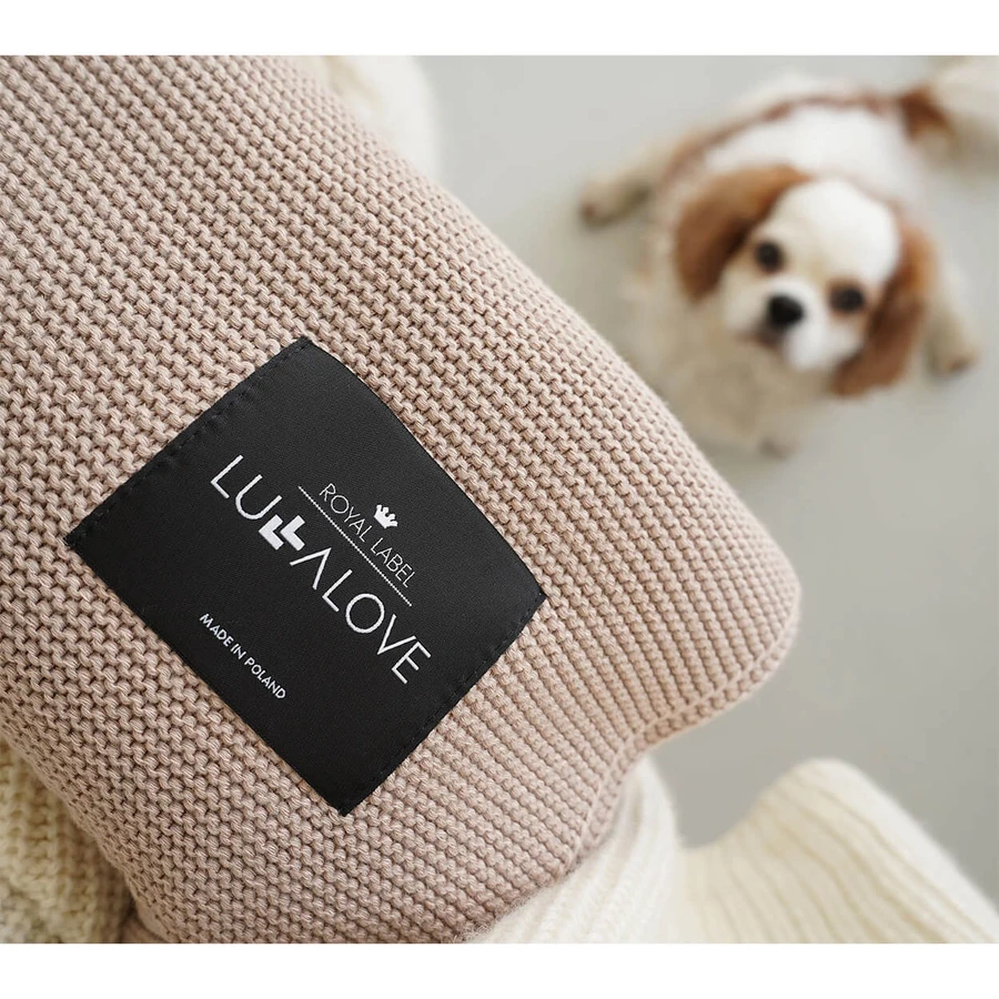Lullalove, Strickdecke, Bambus, karamellbeige, 80 x 100 cm