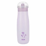 NUK Mini-Me Flip, tasse en acier 2-en-1 avec embout, violet, fleur, à partir de 12 mois, 500 ml