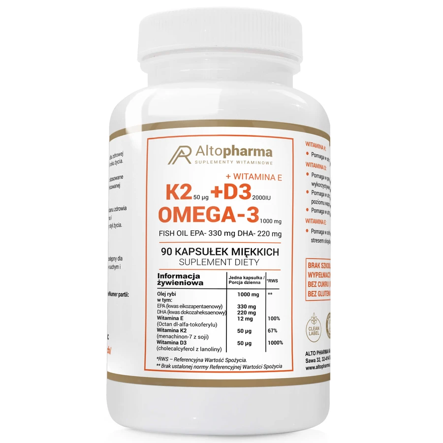 AltoPharma Vitamina K2 MK-7 + D3 + Omega, 90 capsule