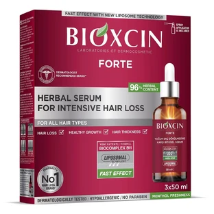 Bioxcin Forte, sérum contre la chute intensive des cheveux, 3 x 50 ml