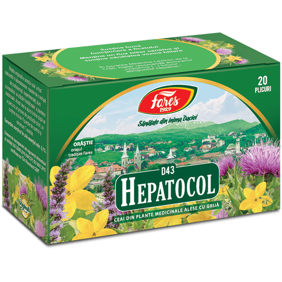 Hepatocol thee D43, 20 builtjes, Fares