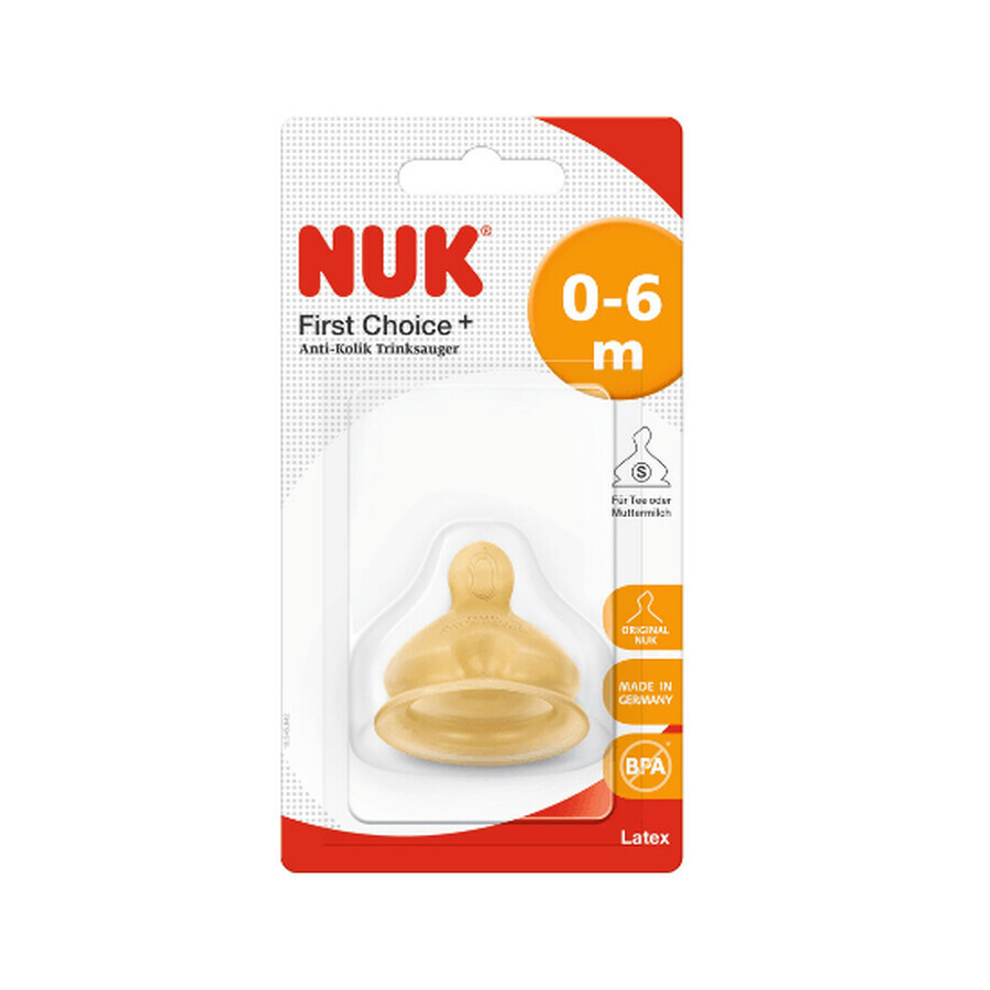 Tetina de látex First Choice Plus M1, 0-6 meses, Nuk