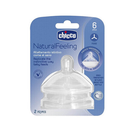 Tetina de silicona Natural Feeling para alimento espeso, Step up, 8105720, Chicco