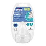 Tetina fiziologica anti-colici din silicon cu flux lent Perfect5, +0 luni, 2 buc, Chicco