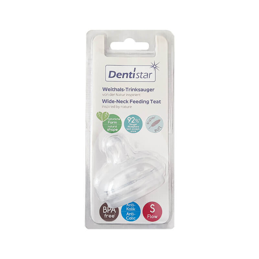 Tetina larga extra-soft silicon Anti-colic, masura S, Dentistar