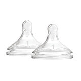 Tetinas de silicona para biberón de cuello ancho, 0 meses+, Opciones+, Nivel 1, 2 uds, Dr. Browns