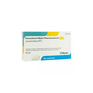 Paracetamol Mylan Pharmaceuticals 1 gramo 10 Comprimidos