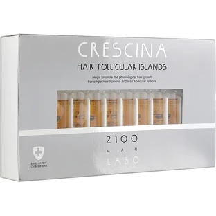 Tratamiento dermato-cosmético completo para el crecimiento y la caída del cabello, Islas Foliculares Capilares 2100, 10+10 ampollas, Labo