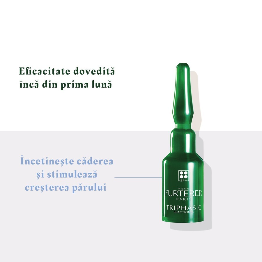 Haarausfall Behandlung Triphasic Reactive, 12 Fläschchen x 5 ml, Rene Furterer