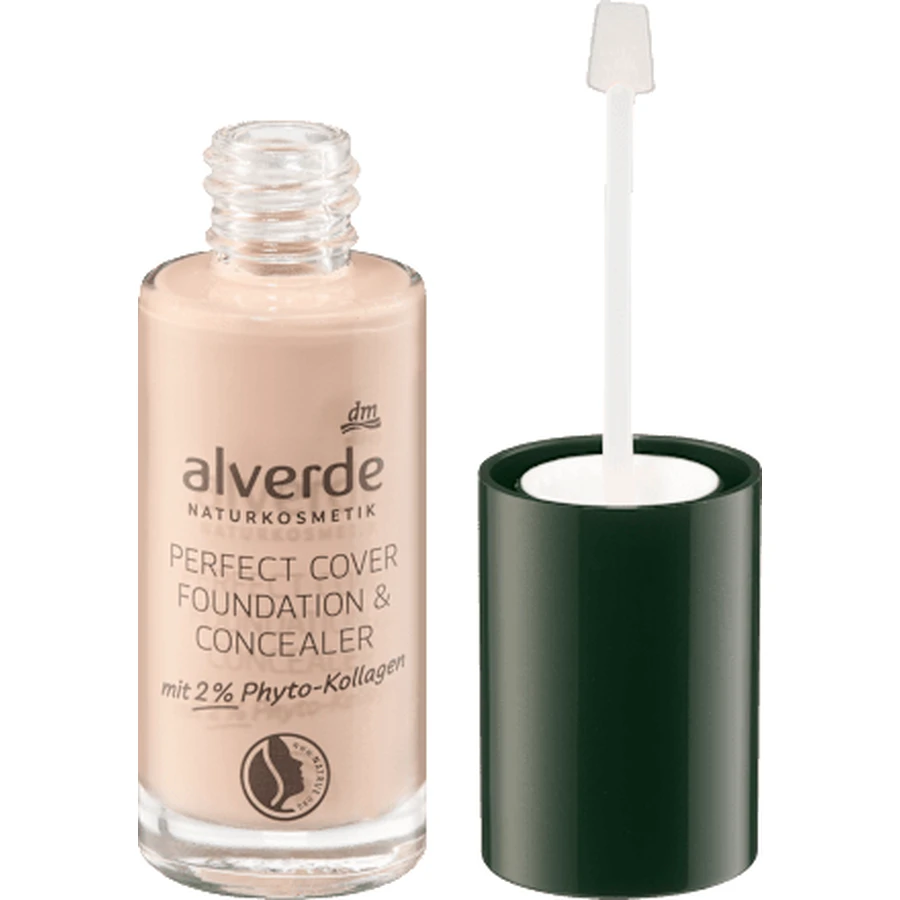 alverde NATURKOSMETIK Perfect Cover Foundation en Concealer 20 Amandel, 25 ml