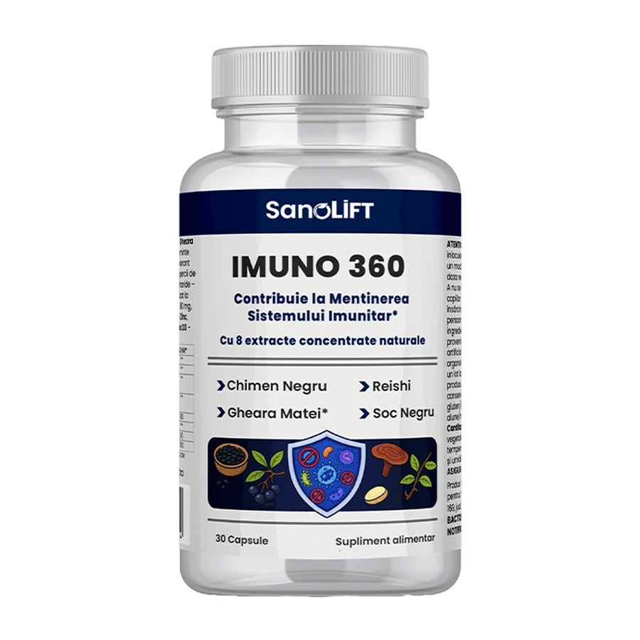 Imuno 360: Supliment Pentru Imunitate la Adulti - Sustine Imunitatea & Ofera Protecție Antivirală - 100 % Natural - 30 Capsule