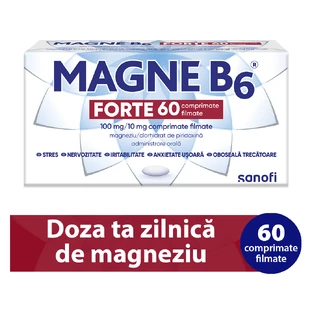 Magne B6 Forte 100 mg/10 mg, 60 comprimate filmate, Sanofi