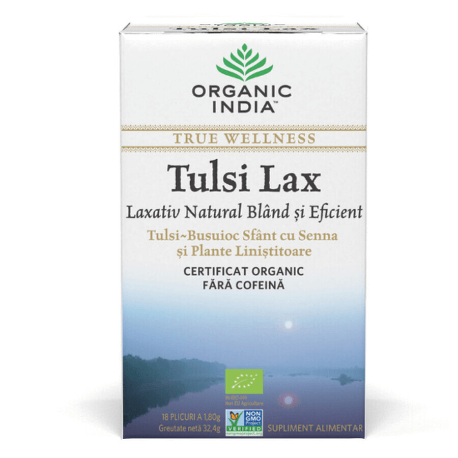 Tulsi Lax Té Laxante con Senna, 18 bolsitas, Organic India