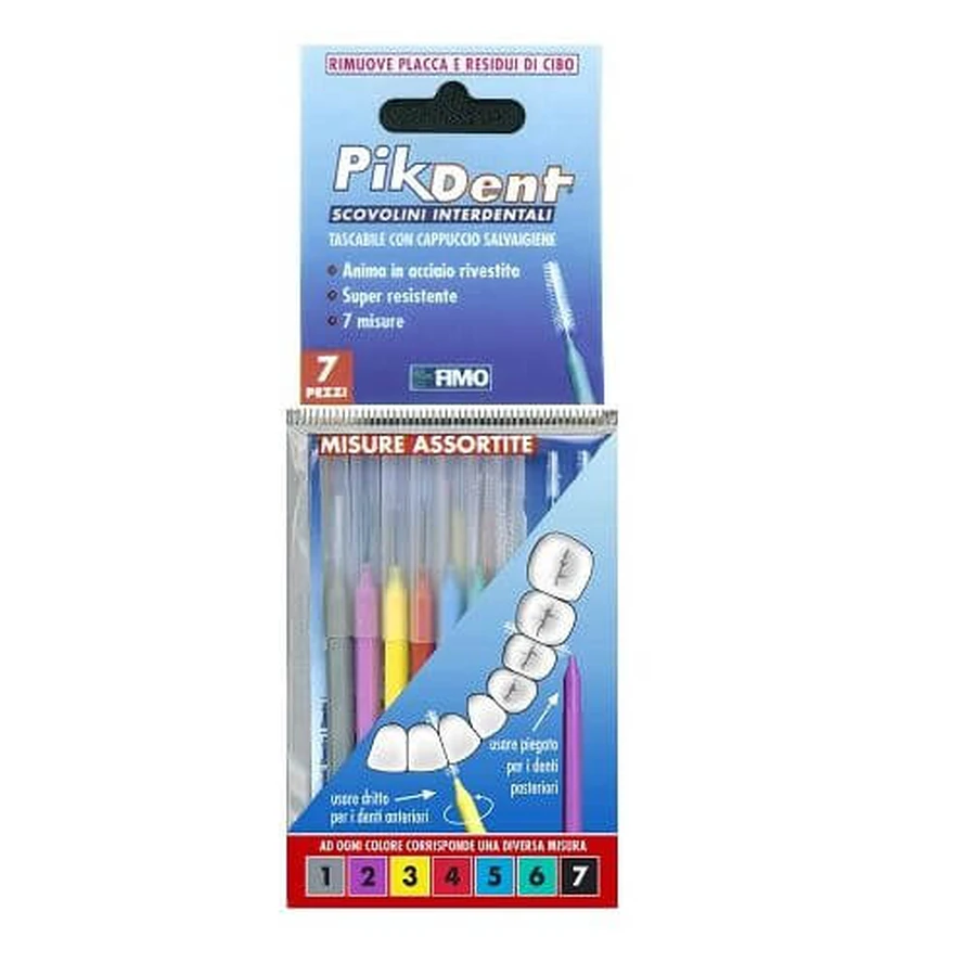 PERII INTERDENTARE PIKDENT CU CAPAC IGIENIC 7 DIMENSIUNI