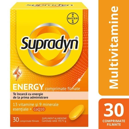 Supradyn Energy, Multivitaminas y Coenzima Q10, 2x30 comprimidos recubiertos con película, Bayer