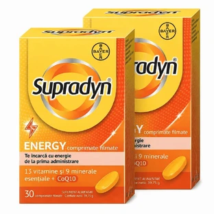 Supradyn Energy, Multivitaminas y Coenzima Q10, 2x30 comprimidos recubiertos con película, Bayer