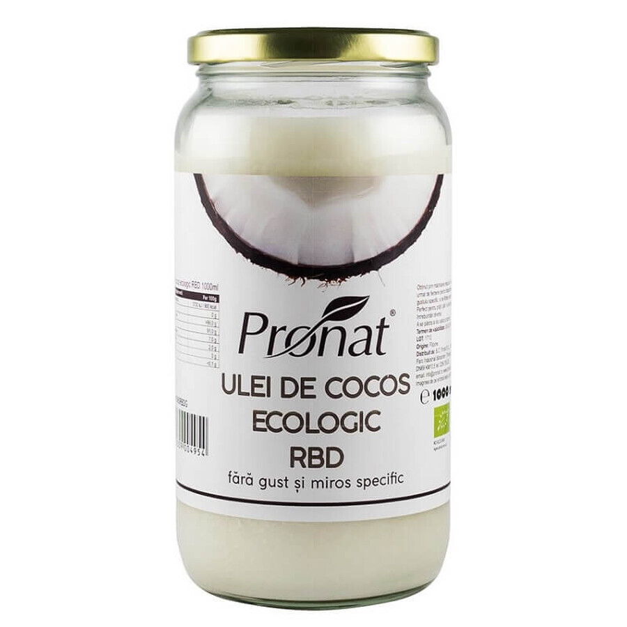 Aceite de coco Eco RBD, 1000 ml, Pronat