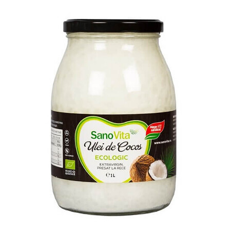 Huile de coco extra vierge Eco, 1 L, Sanovita