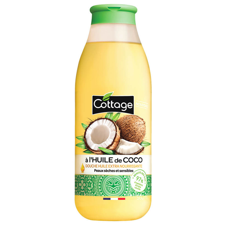 Aceite de ducha de coco para piel seca, 560 ml, Cottage