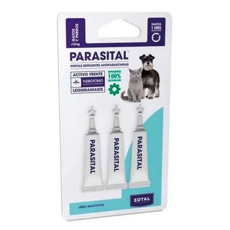 Gotas antiparasitarias Zotal Parasital 3 para gatos y perros de hasta 10 kg