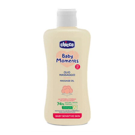 Baby Moments Sensitive Dermatologische Massageolie, +0 maanden, 200 ml, Chicco