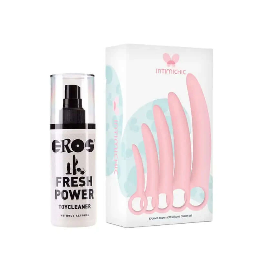 Set Intimichic 5 pezzi Dilatatore in silicone + pulitore Eros Power Line
