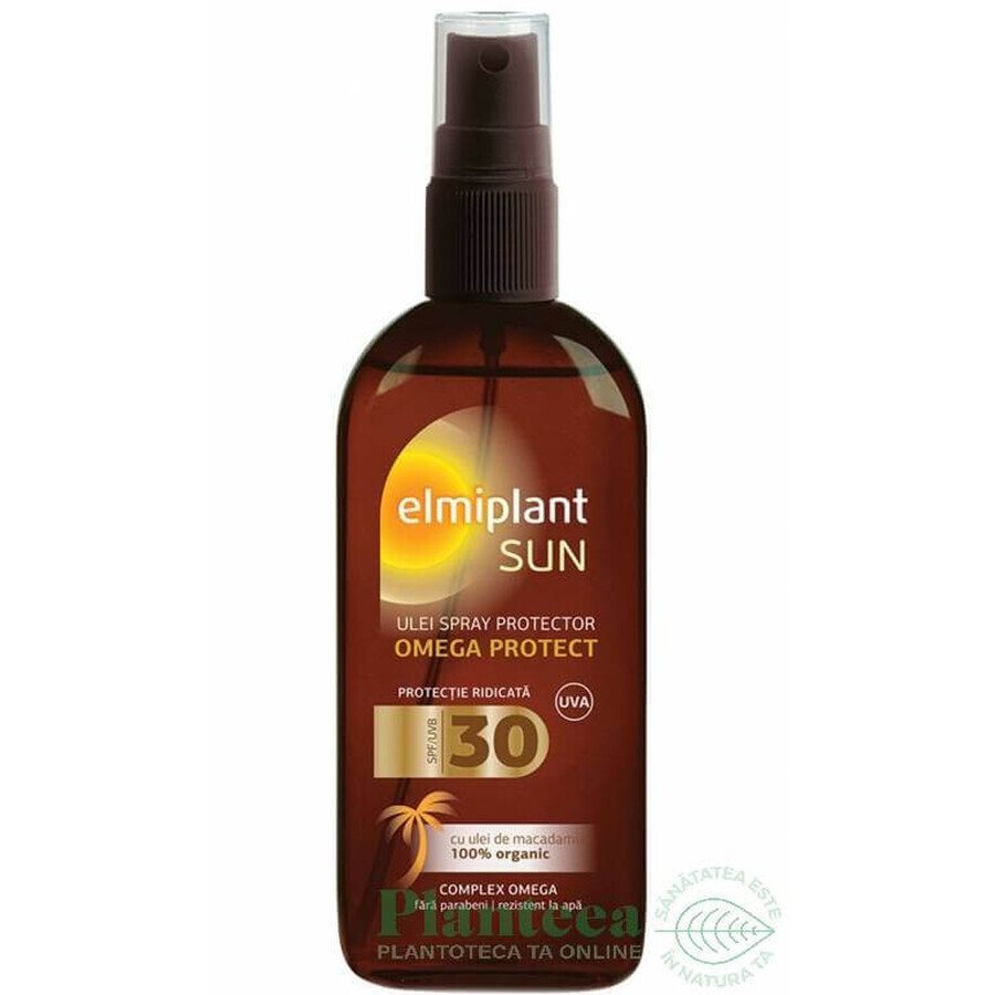 Spray oil for accelerated tanning with macadamia oil, Omega Protect, SFP 30 Sun, 150 ml, Elmiplant