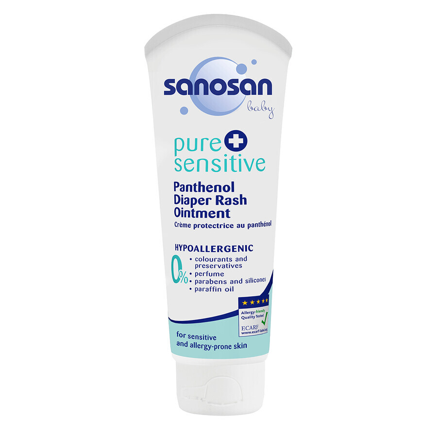 Pomada antiirritación con pantenol - Pure+Sensitive, 100 ml, Sanosan