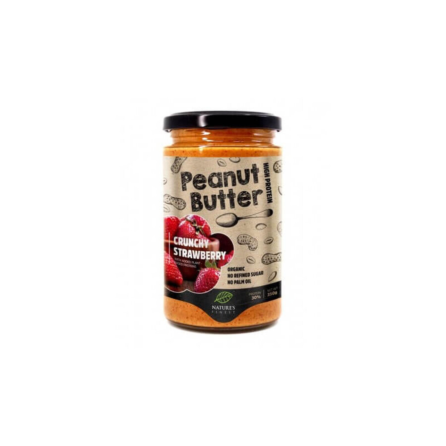 Mantequilla de cacahuete crujiente con fresas, 350 gr, Nutrisslim