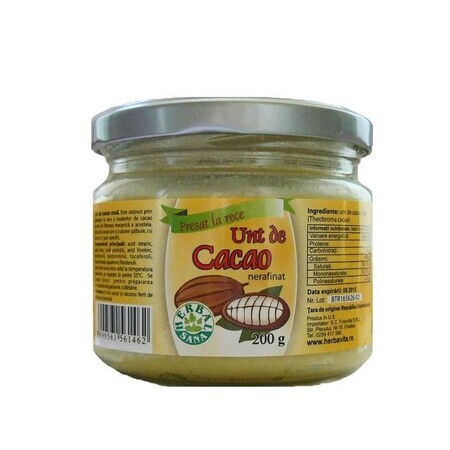 Unt de cacao, 200 gr, Herbal Sana