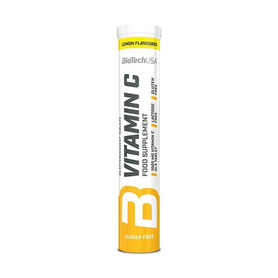 Vitamina C, Limón, 20 comprimidos, BiopTech USA