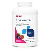 Vitamina C masticable 500 mg, 180 comprimidos sabor mezcla de frutas, GNC