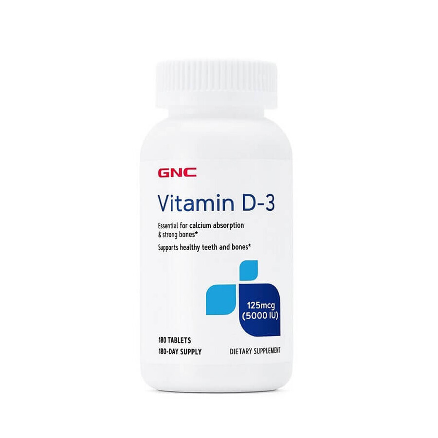 Vitamina D-3 125 Mcg, 5000 UI (145223), 180 comprimido, GNC