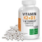 Vitamina K2 90 mcg + Vitamina D3 5000 IU, 120 cápsulas, Laboratorios Bronson