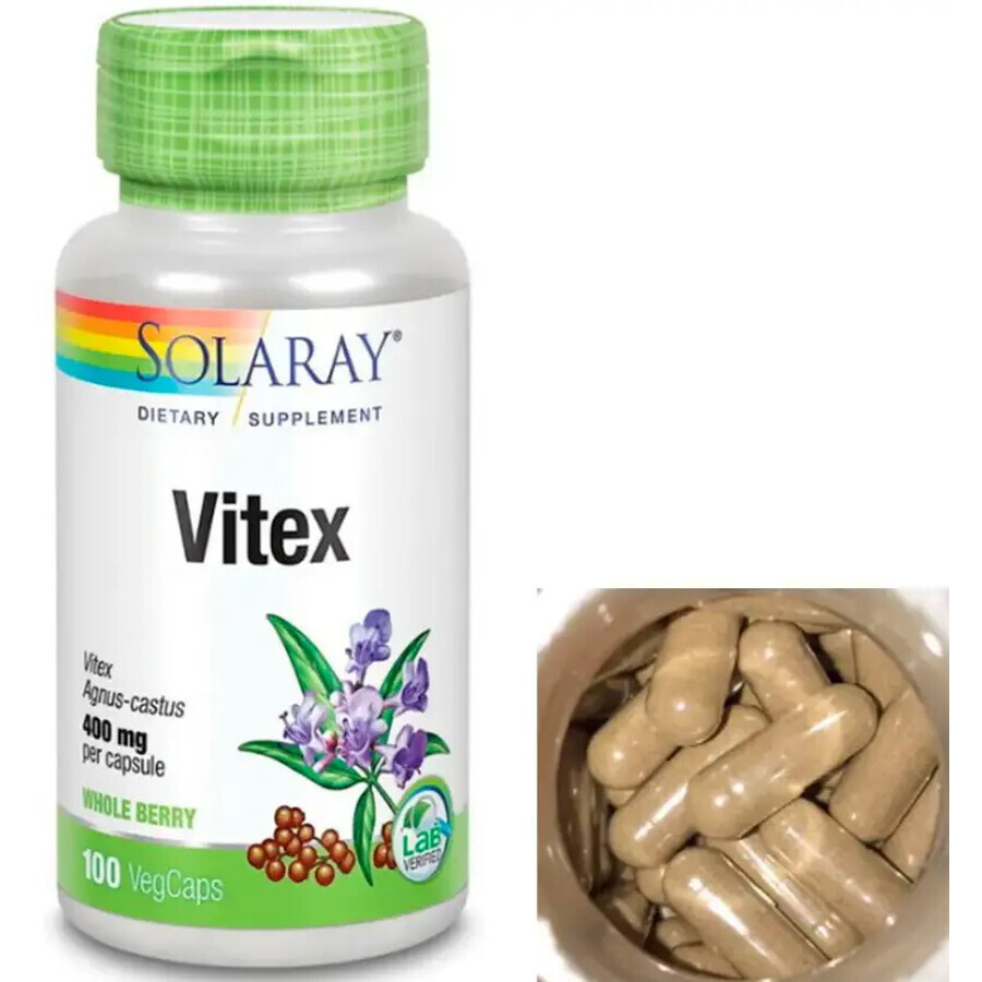 Vitex 400mg, 100 capsules, Solaray