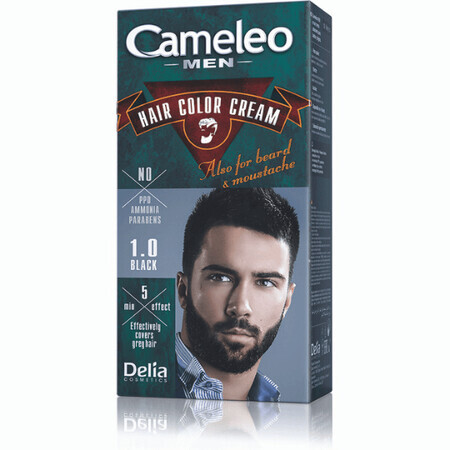 Tinte de pelo para hombre Cameleo, 1.0 Negro, Delia Cosmetics