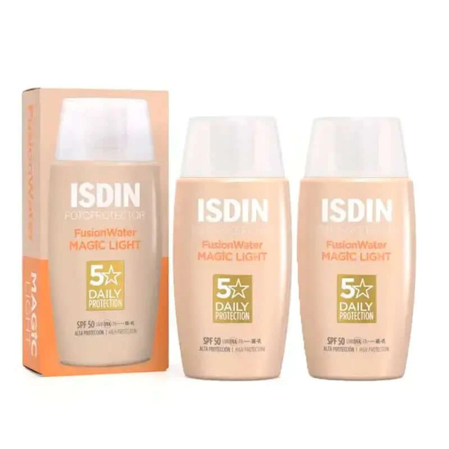 Isdin Fotoprotector Fusion Water Fusion Color Light SPF 50 Pak 2 x 50 Ml