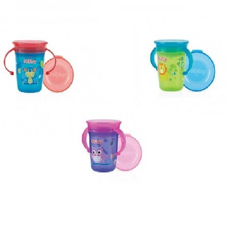 Tasse Wonder 360 décorée avec poignées 240ml +6L, Nuby