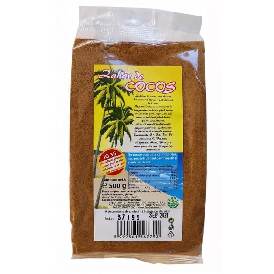 Azúcar de coco, 500 g, Herbal Sana