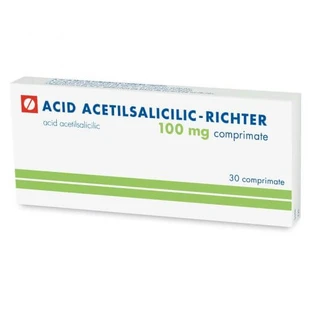 Ácido acetilsalicílico 100 mg, 30 comprimidos, Gedeon Richter Rumanía