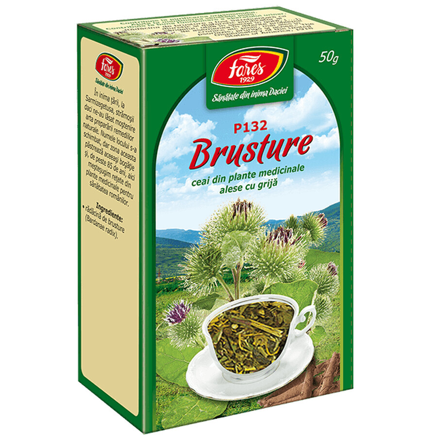 Té de raíz de bardana, P132, 50 g, Fares